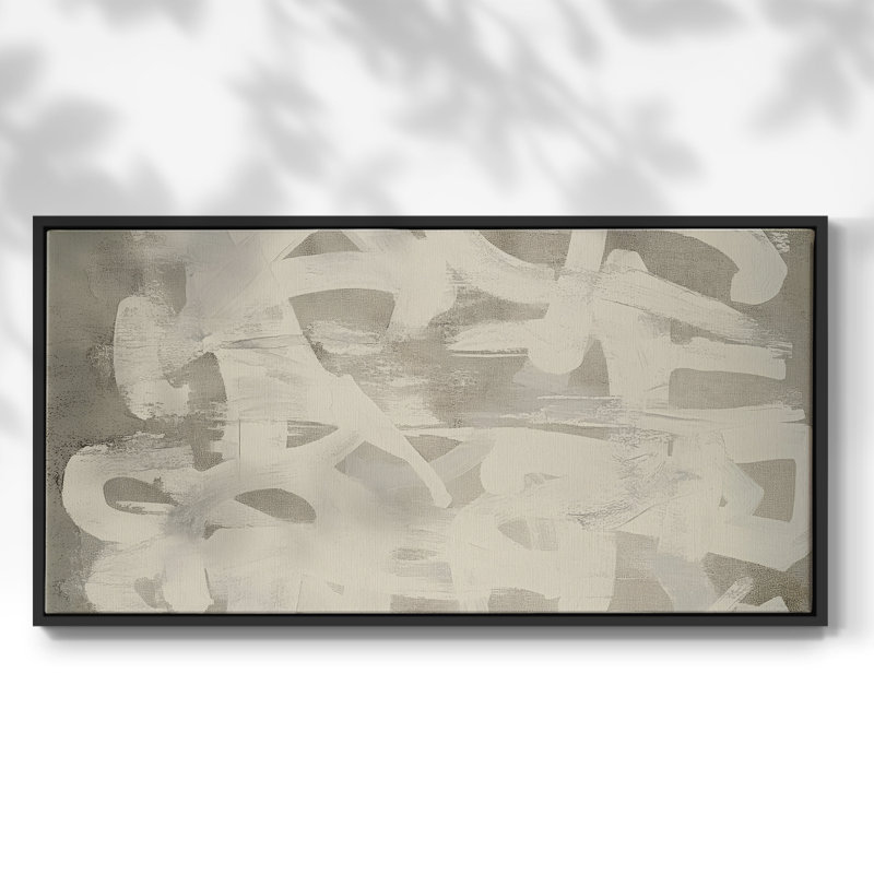Série abstraite-DCCXVII- Toile tendue avec châssis tendue, prête à être accrochée, H 17 po x l 33 po, Noir