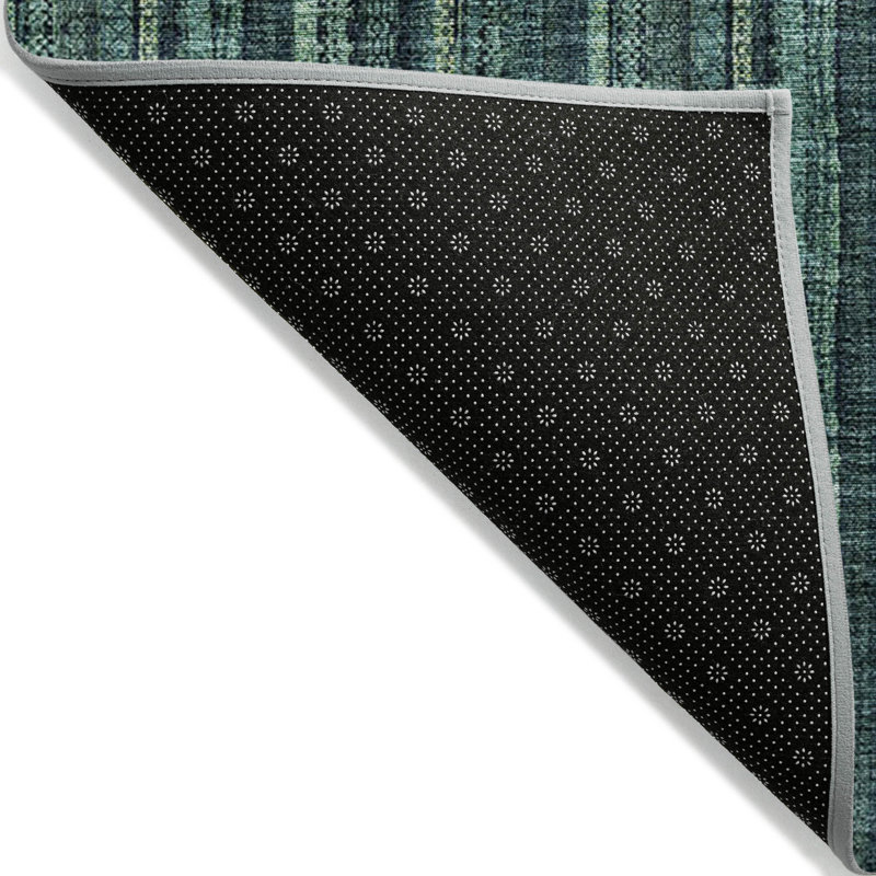 Tapis extérieur lavable rayé bleu sarcelle 10 pi x 14 pi bleu turquoise et vert menthe