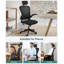 Chaise de bureau ergonomique en filet Choturam avec accoudoirs réglables et soutien lombaire-1108126710