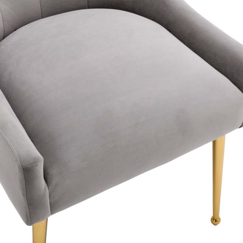 Chaise rembourrée en velours Sandstrom, gris