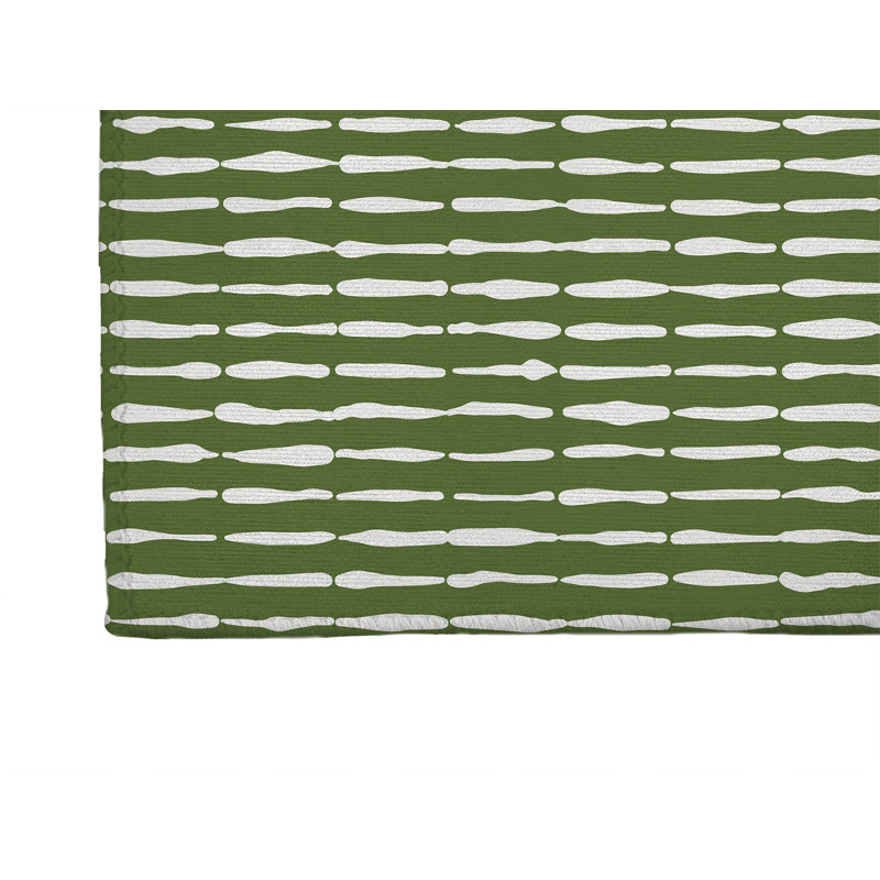 Chuck Low Profile Kitchen Mat, Rectangle 3' x 5', Olive Green