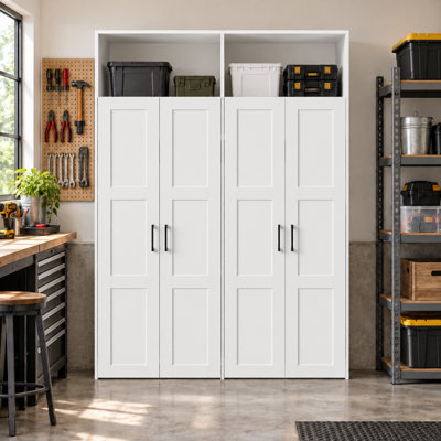 Armoire de cuisine de 82,4 po L x 78,7 po H avec comptoir ouvert et colonnes de style romain