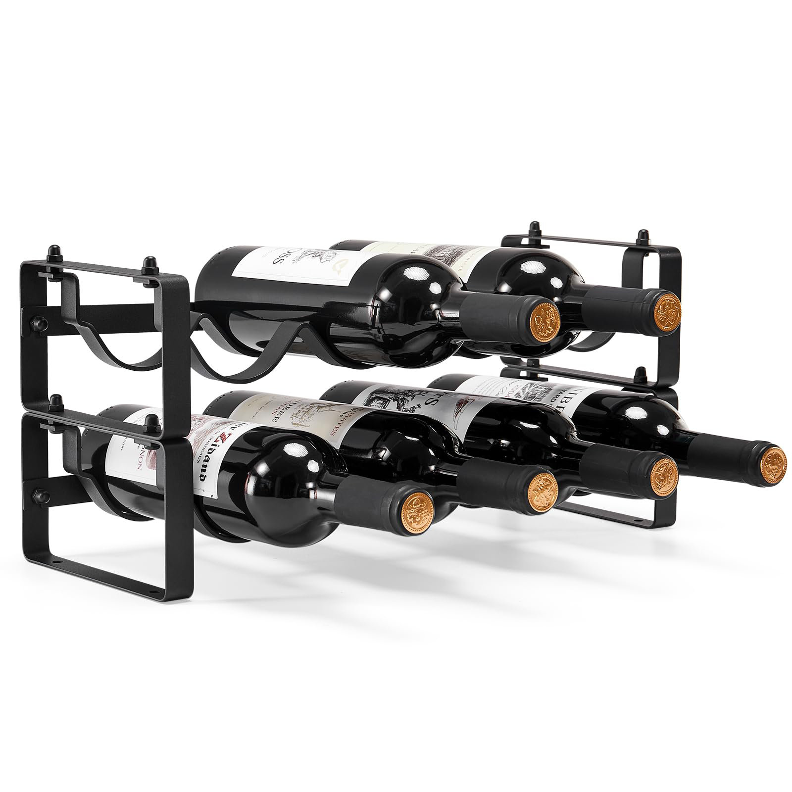 Ivy Bronx Stackable Wine Rack Countertop, 2 Tier Small Tabletop Wine ...