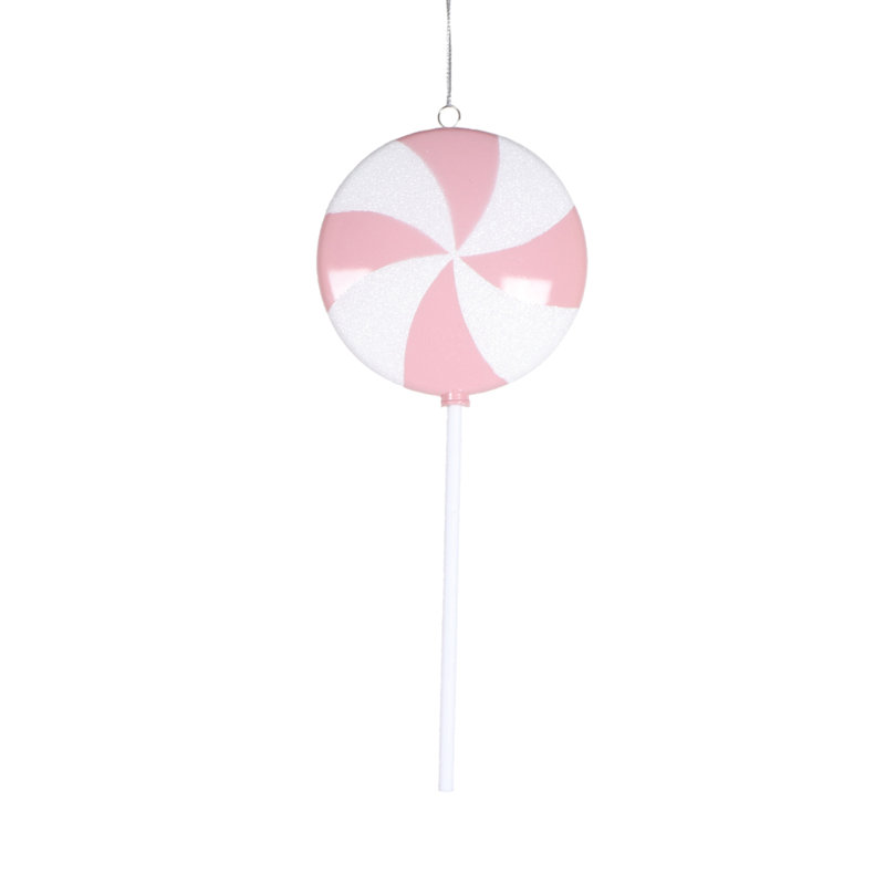 Sucette ronde Gashije, Rose pastel / Blanc