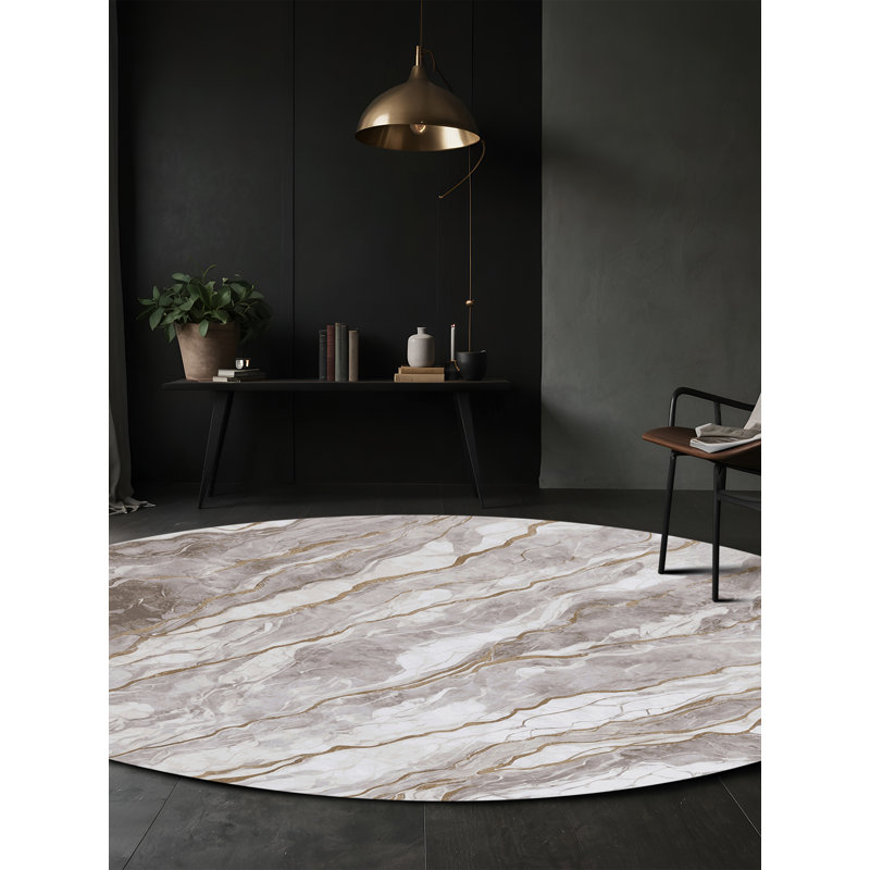 Tapis gris soyeux et moelleux, Rectangle 6 pi x 9 pi