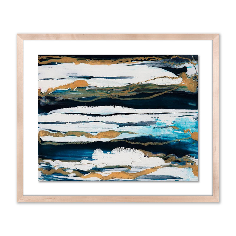 Horizontal Stripes Print by Kim Whiteside, Natural, 48" H x 60" W x 2.5" D