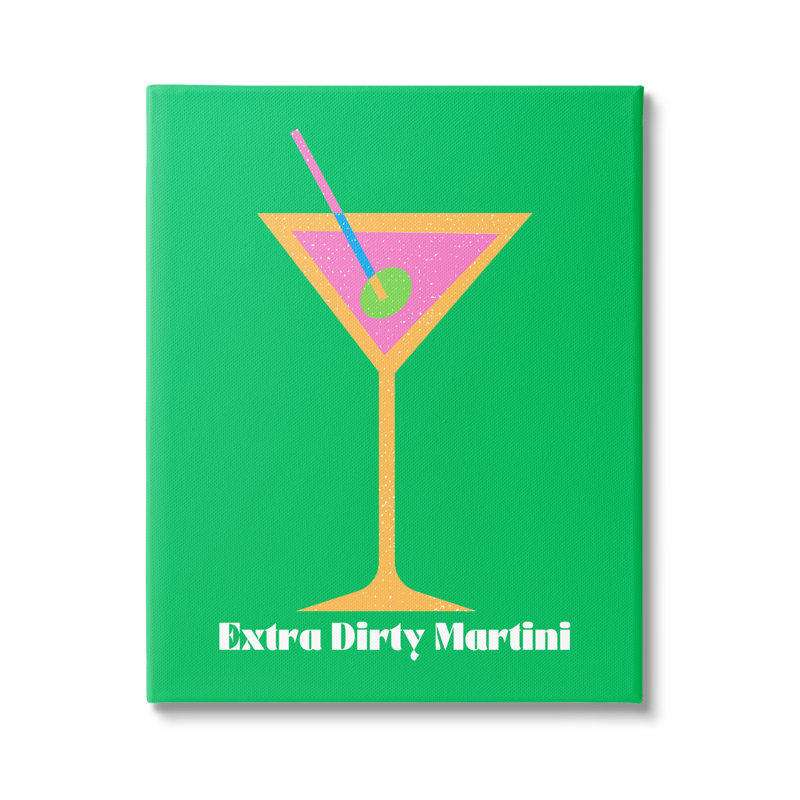 Martini extra sale sur fond vert, H 20 po x l 16 po x P 1,5 po