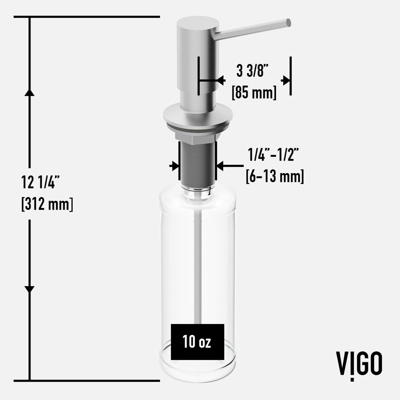 10 oz. Braddock Kitchen Soap Dispenser, Stainless Steel