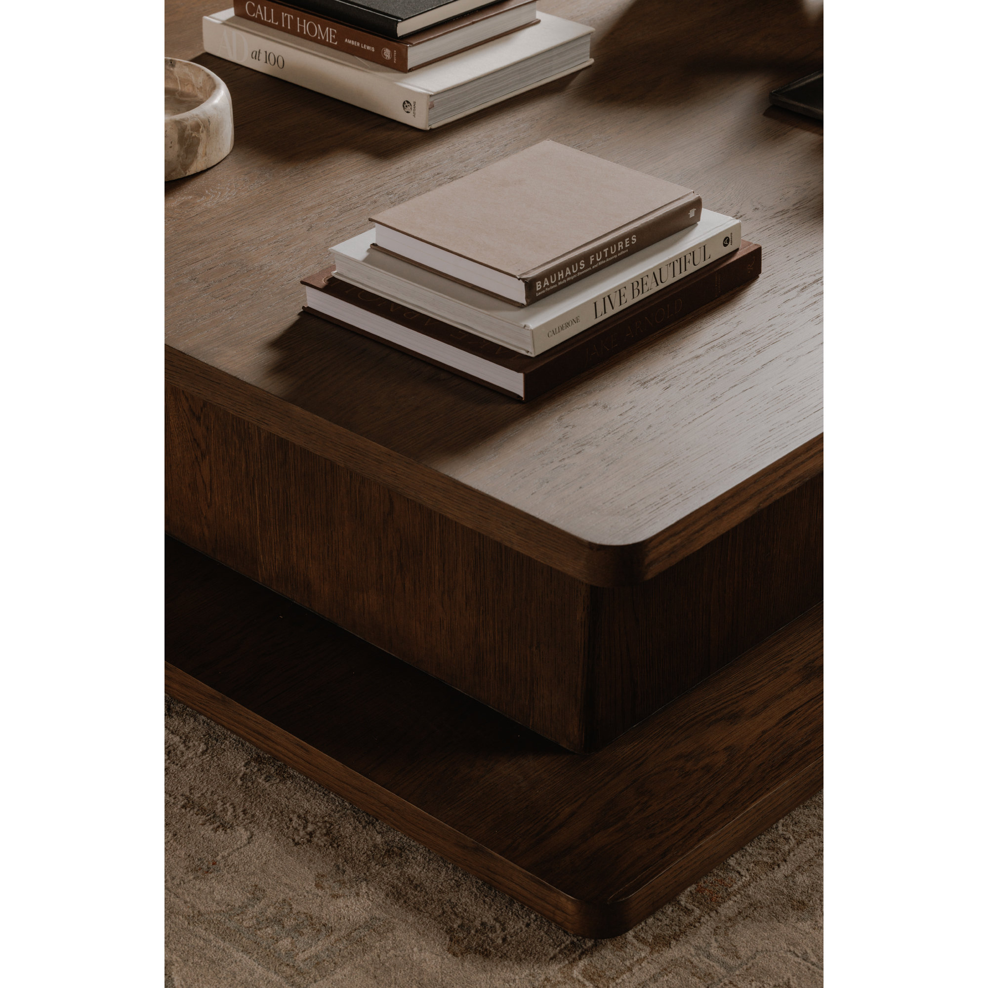 Andre Small Coffee Table Dark Brown, Dark Brown, 16" H x 64" L x 48" W
