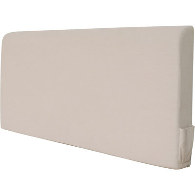 Tête de lit pour grand lit en velours de coton avec pochette de rangement, aucun assemblage requis, housse lavable amovible, panneaux muraux insonorisés 3D, beige