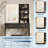 Vanity Desk with Mirror and Lights, Makeup Vanity with 3 Color Light Options and 4 Open Shelves, Vanity Table with 2 Storage Drawers-1214577020