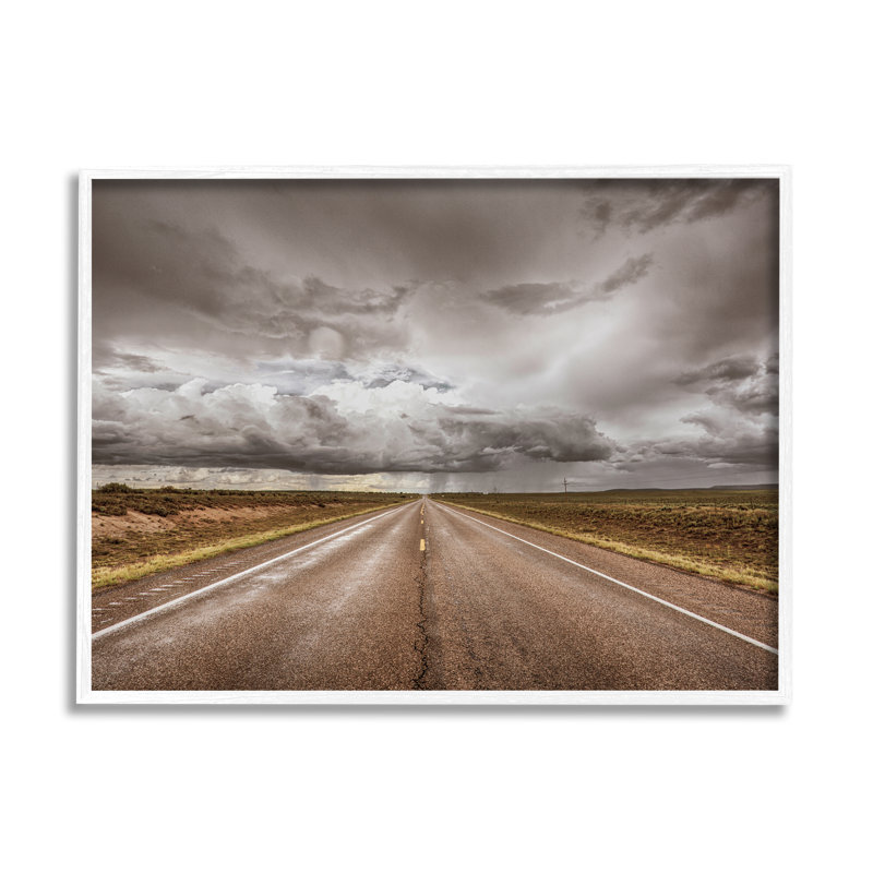 Open Road Under Stormy Sky Western Landscape, H 10 po x l 15 po, Plaque murale