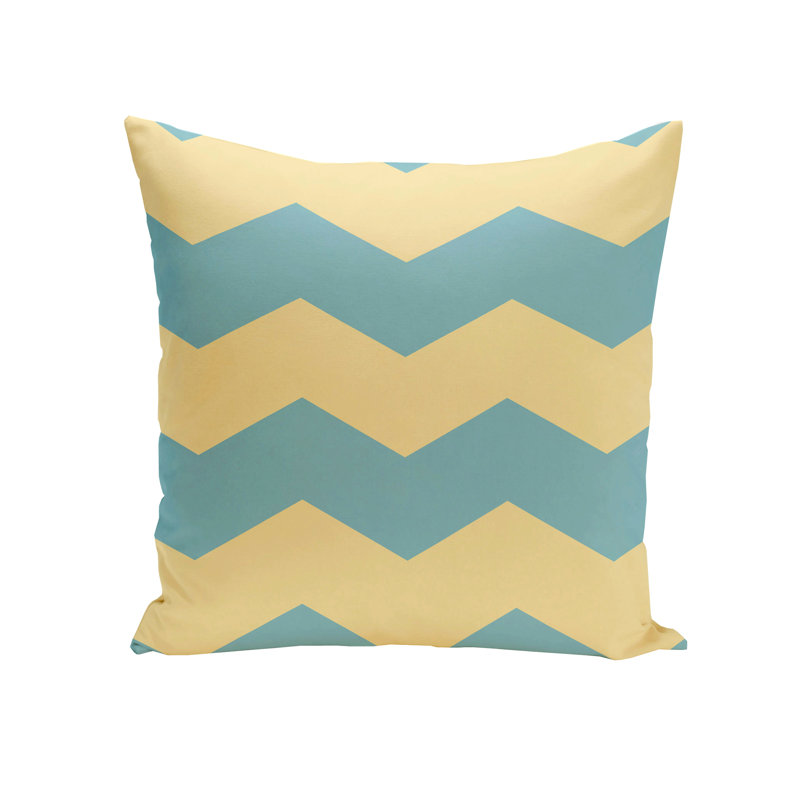 Chevron Reversible Throw Pillow, 16" x 16", Bahama / Lemon