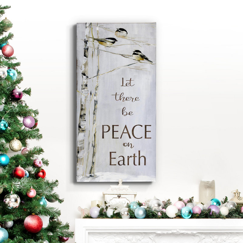 Toile tendue avec châssis de qualité supérieure Winter Peace - prête à être accrochée, H 24 po x l 12 po x P 1 po