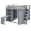 Lit mezzanine double avec garde-robe, bureau et tablettes-184856613