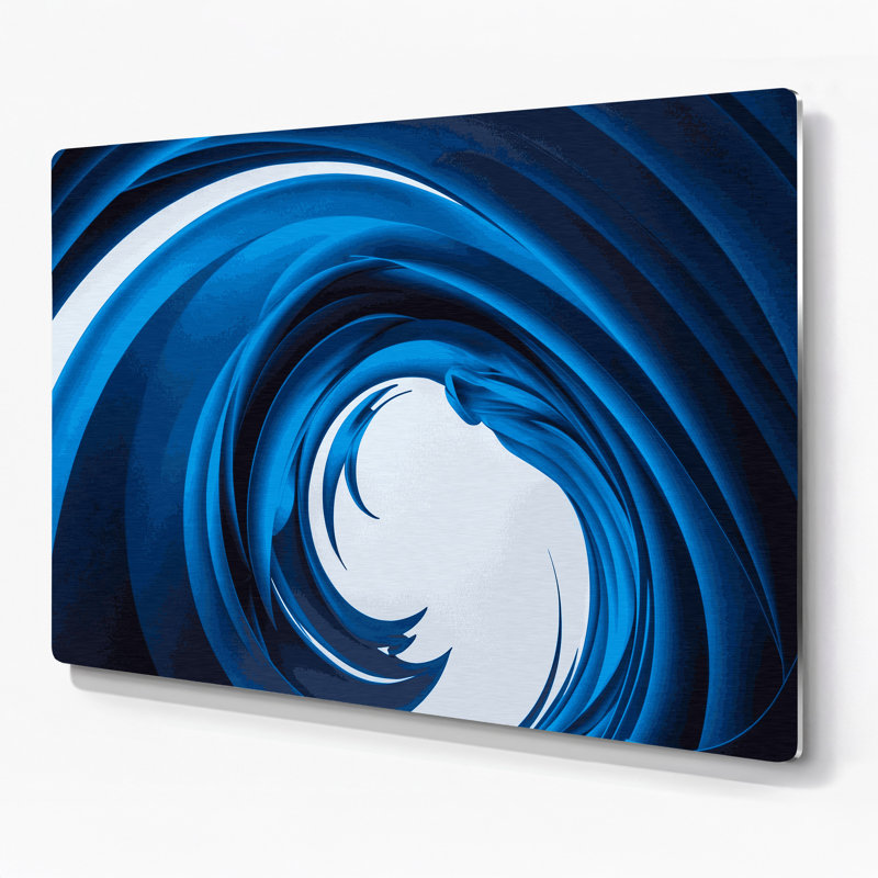 Gradient abstrait 12, art mural en métal bleu, H 11 po x l 14 po