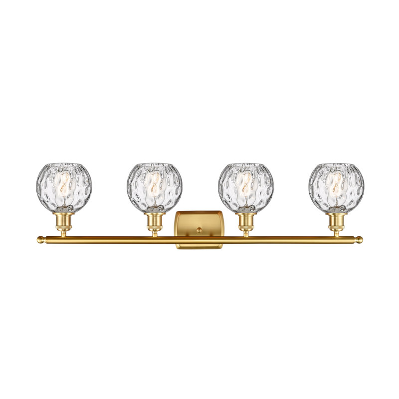 Éclairage pour salle de bain 4 lumières Almatine, Incandescente, Or satiné