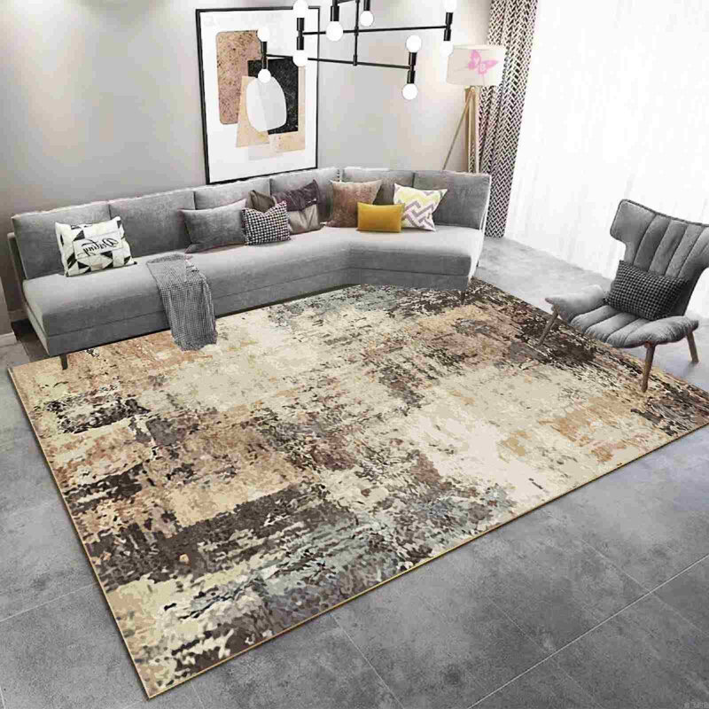 Habib is a soft printed rug, size 5.3x7.5 feet, machine washable, non-slip backing, packaged in a box.