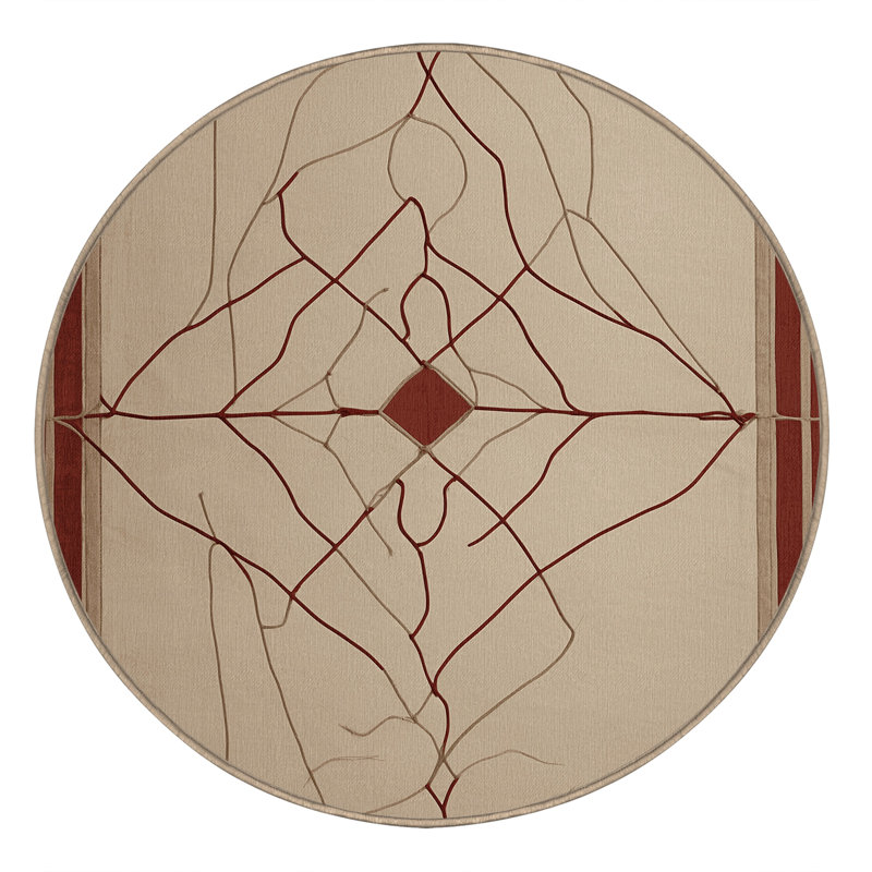 Linear Echoes Rug, Round 5'