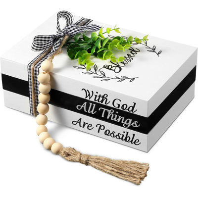 Farmhouse-Style 3-Piece Decorative Book Set