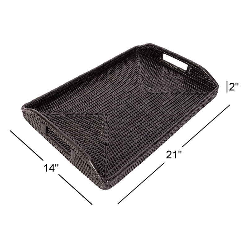 Repose-pieds rectangulaire Ilonka Grayton, Noir Tudor, H 2 po x l 21 po x P 14 po, Pas de paquet