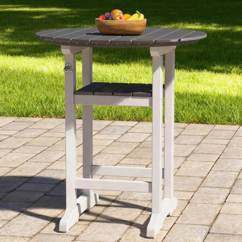Table de bar 31,4 po, Gris / Blanc