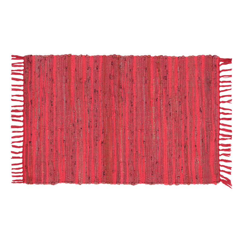 Tapis vibrant en coton fabriqué à la main 24 po x 36 po lavable, réversible et à pampilles pour n'importe quelle pièce - 24 po x 36 po