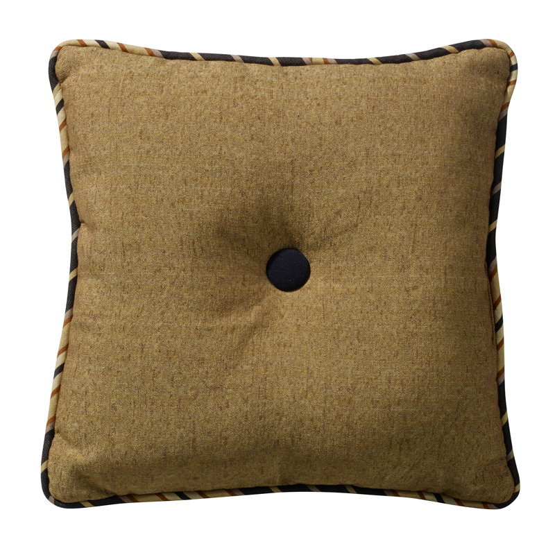 Bear Tan and Black Classic Modern Rustic Lodge Throw Pillow, Tan, 18" H x 18" W