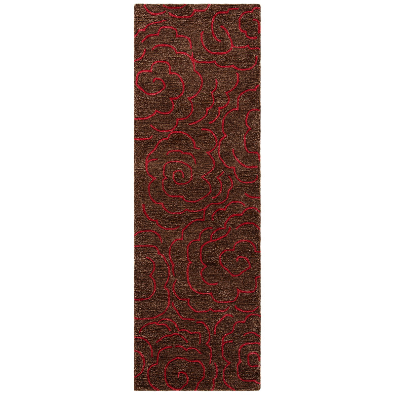 McGreggor Hand Tufted Wool And Viscose Floral Rug, Runner 2'6" x 14'