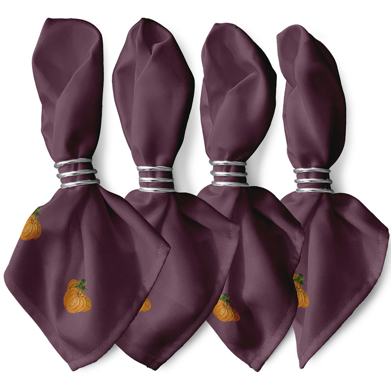 Ensemble de serviettes 4 pièces Tres Calabazas, L 18 po x L 18 po, Violet