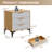 3-Drawer Nightstand,Natural Oak/White,1 Pcs-2077547804
