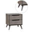 Bedroom Mid-Century Modern Grey Nightstand With Solid Wood And 2 Storage Tempt