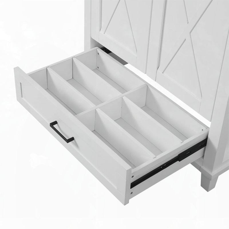 Meuble-lavabo de 30 pouces avec lavabo simple, Blanc