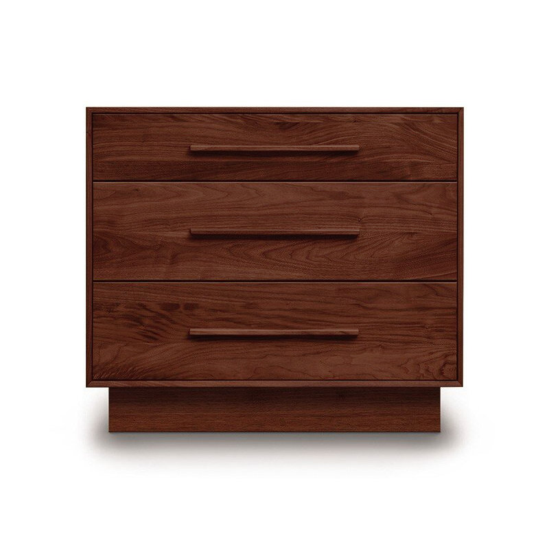 Moduluxe 3 - Drawer Solid Wood Dresser, Cognac Cherry