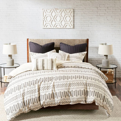 Literie en coton, gris anthracite, 100% coton, style, Bartacks cachés, 2 taies décoratives, édredon élégant, design moderne décontracté