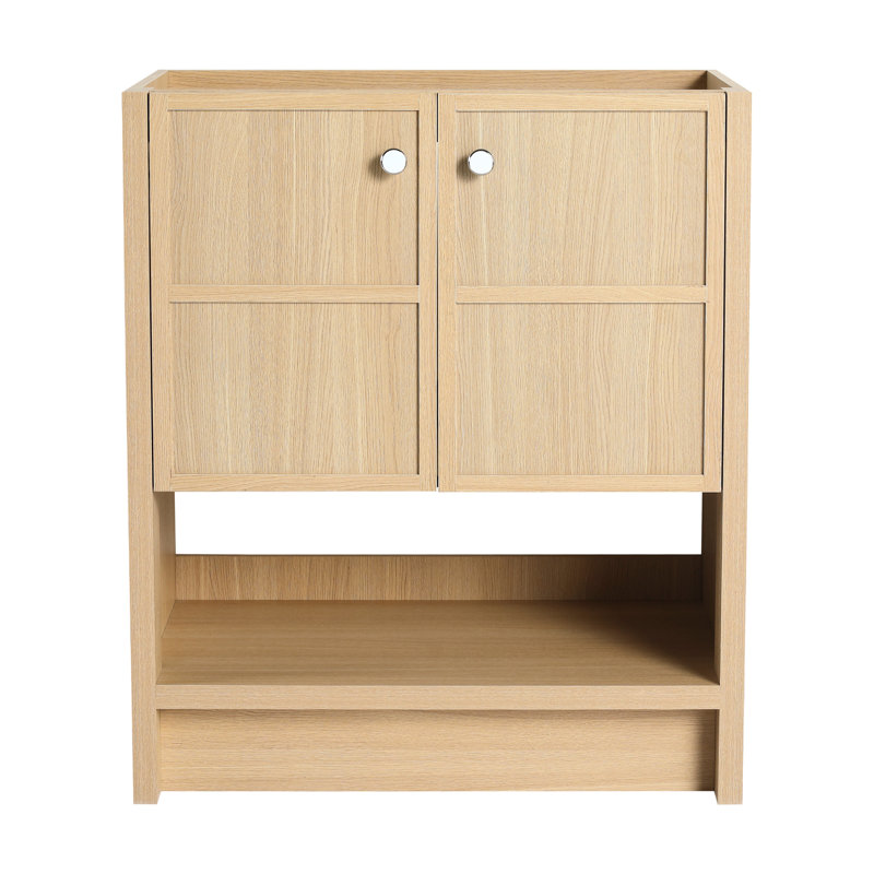 30" Bathroom Vanity, Made Of Oak Plywood With 2 Doors For Freestanding & Generous Cabinet Storage, 29"