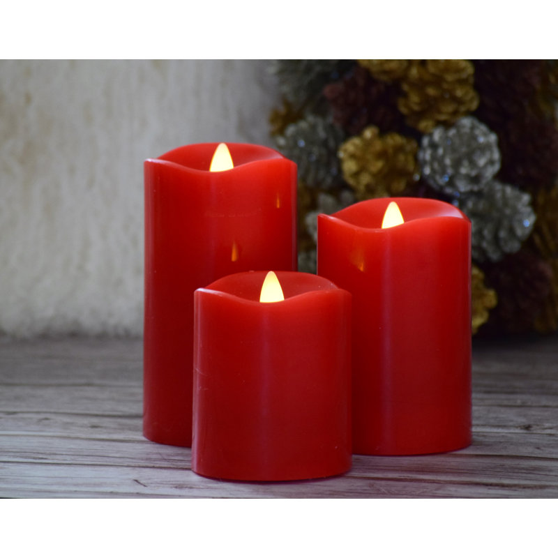 Ensemble de 3 bougies à DEL cylindriques sans flamme ni parfum