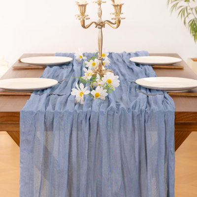 Chemin de table en étamine Cheesecloth Summer Boho Tapis de couloir de campagne rustique 10 pièces en toile de fromage à gaze rustique 10 pièces pour fête de naissance