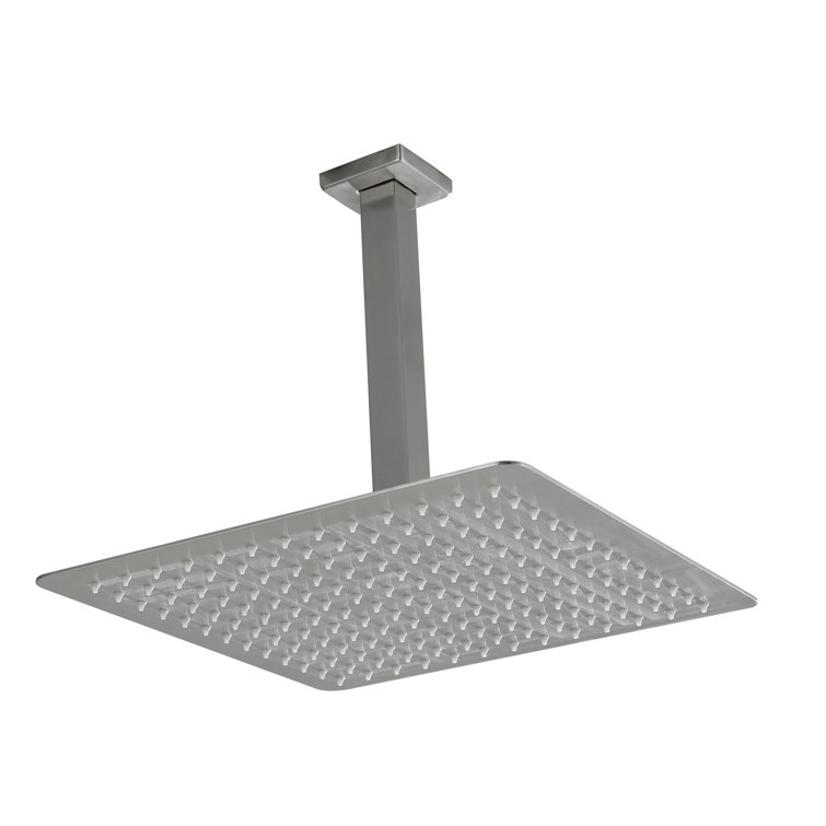 1-Spray Patterns With 2.5 GPM 9.84 In. Ceiling Mount Fixed Shower Head In Brushed Nickel