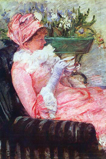 «The Cup of Tea» par Mary Cassatt, reproduction d'art