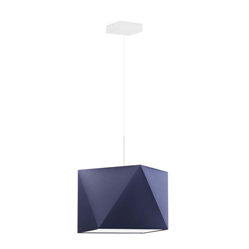 Denegar 1 - Light Single Pendant, White, Navy Blue