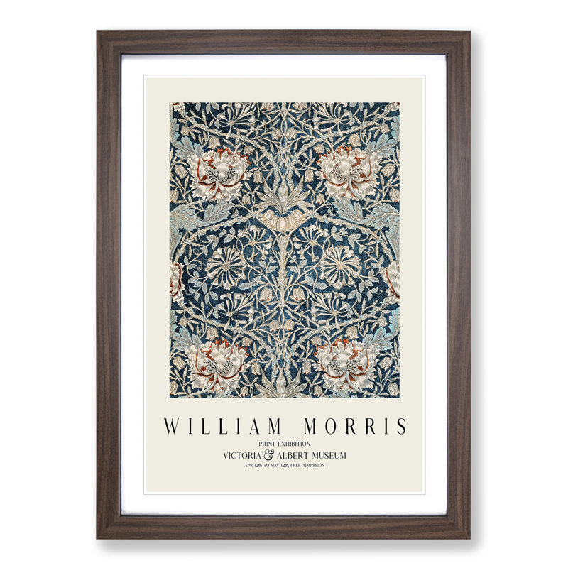 Honeysuckle Vol.2 by William Morris - Picture Frame Painting, 36cm H x 27cm W x 2cm D, Walnut Framed