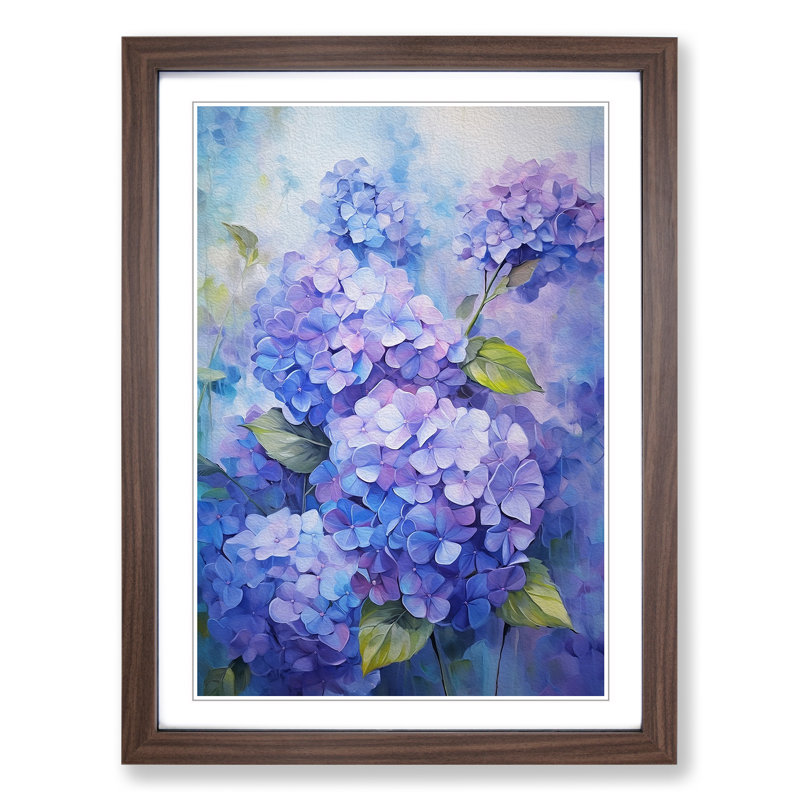 Hydrangea Impressionism No.2 - Framed Print, Walnut Framed, 34cm H x 25cm W x 2cm D