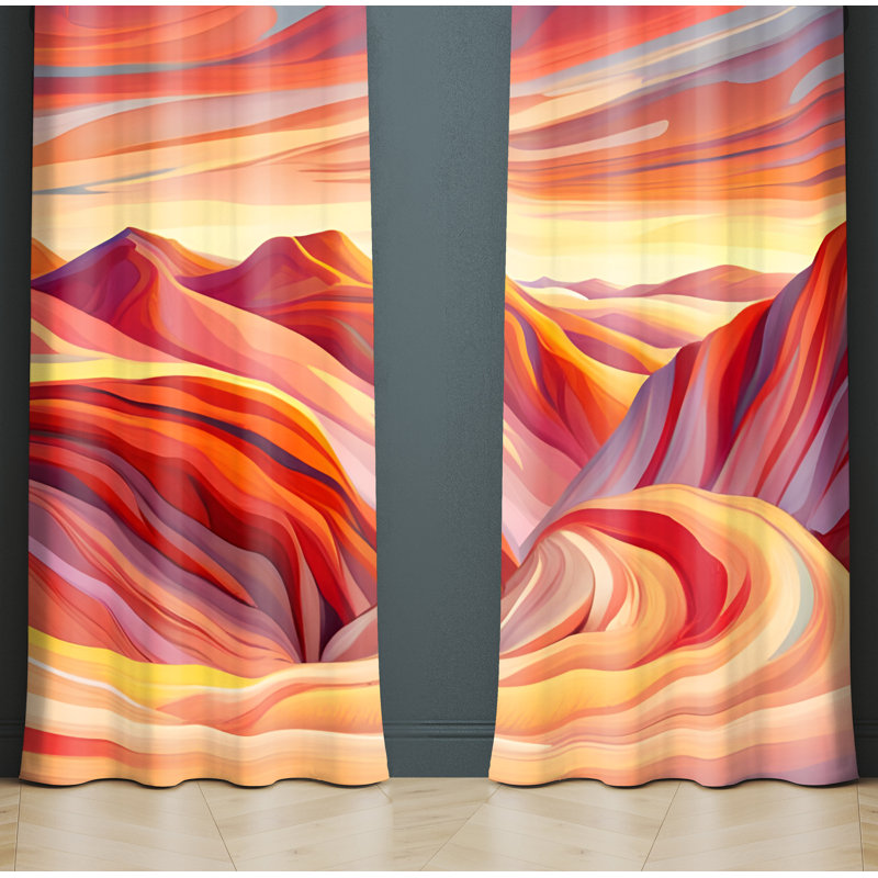 Paire de rideaux semi-transparents en polyester Serop, L 20 po x L 61 po