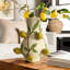 Grand vase ivoire avec citrons jaunes 13,8 pouces