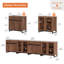 Buffet moderne avec tablettes réglables, armoire de rangement 4 en 1 avec portes en verre, armoire à café pour la cuisine-953350929