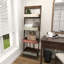 Wood 4 Shelves Storage Brown Shelving Unit