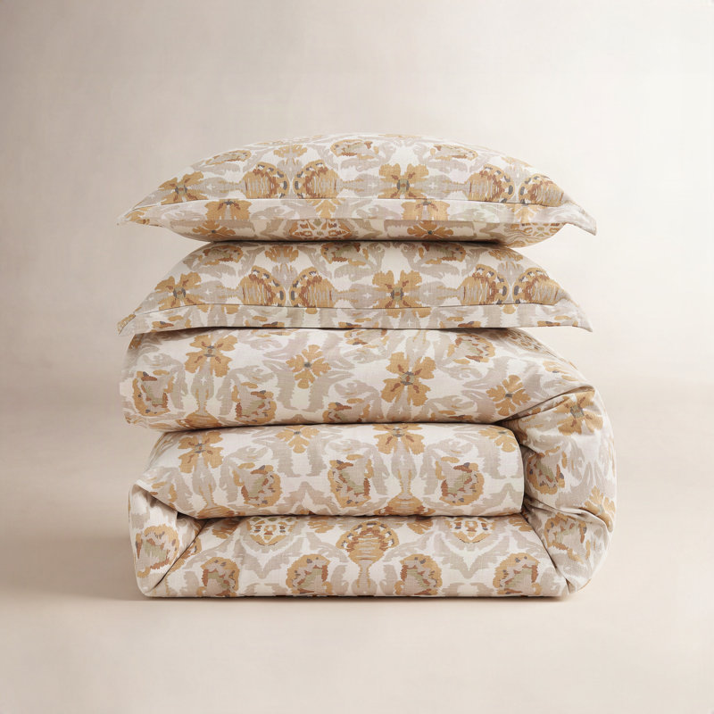 Ensemble floral Reiner, Housse de couette pour grand lit + 2 taies décora