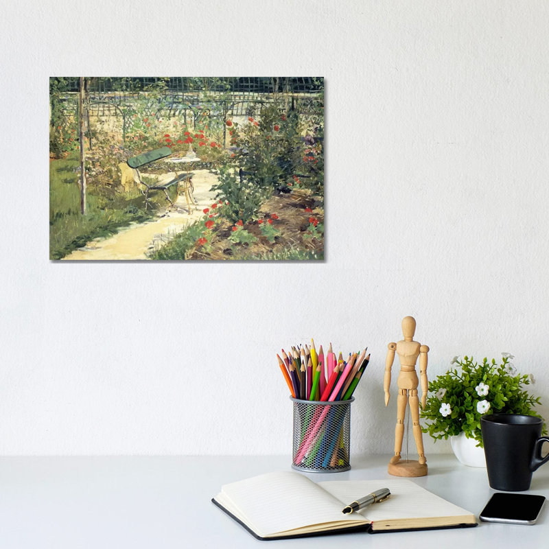 The Bench in the Garden of Versailles, 1881 by Edouard Manet - 1 Piece Wrapped Canvas Painting, 20.32 cm H x 30.48 cm W