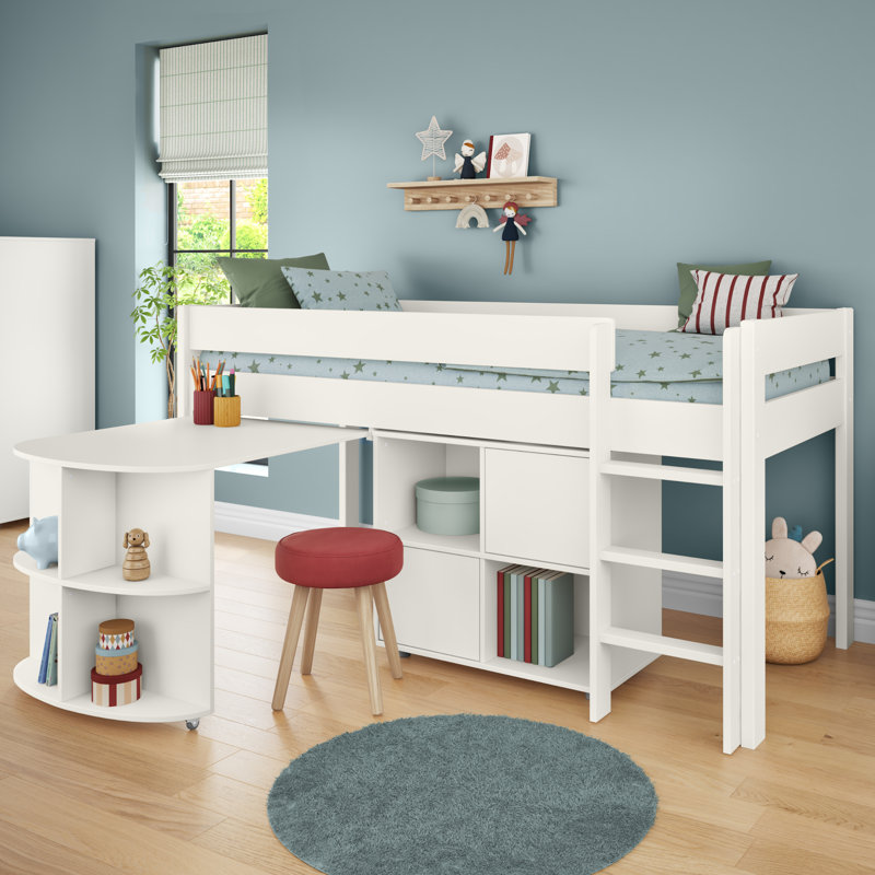 Uno Midsleeper with a Pull Out Desk and Cube Unit